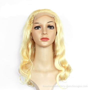 Wholesale OEM Blonde Color Wig 150% Density Brazilian Virgin Human Hair Frontal Wig 613# 4x4 Lace Closure Wig